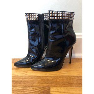 NWOT Pleaser “Sexy 1006” patent leather studded boots size 9